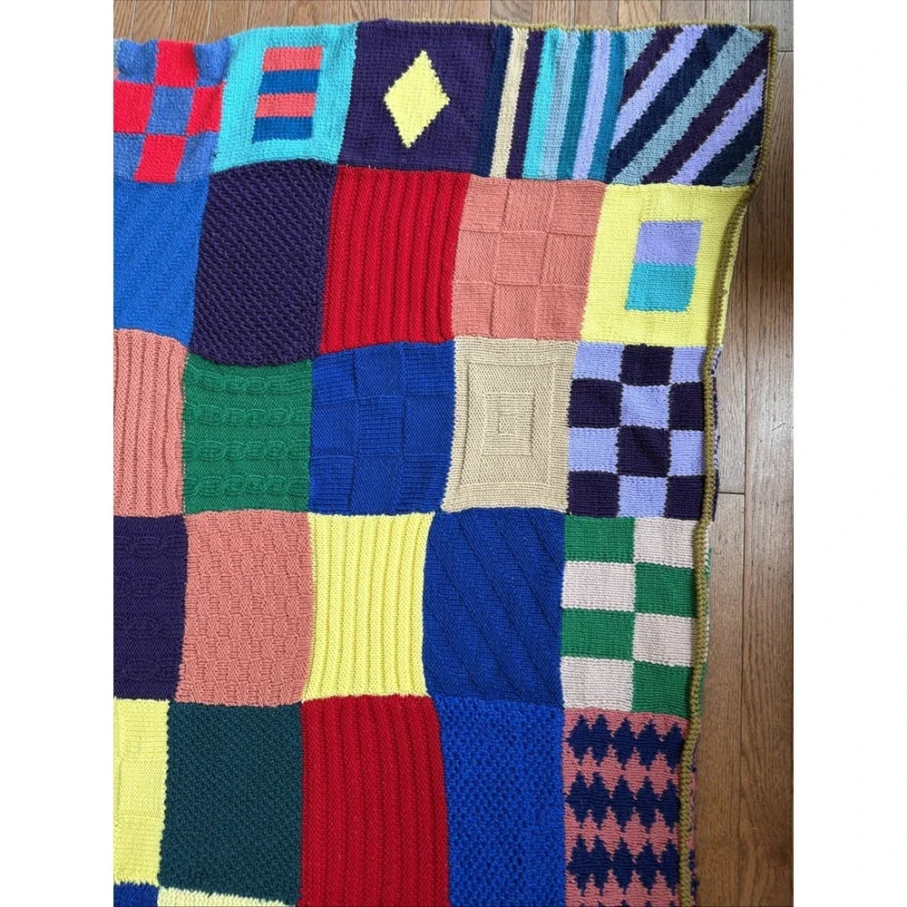 HANDMADE CROCHET GRANNY SQUARE AFGHAN/ THROW 74